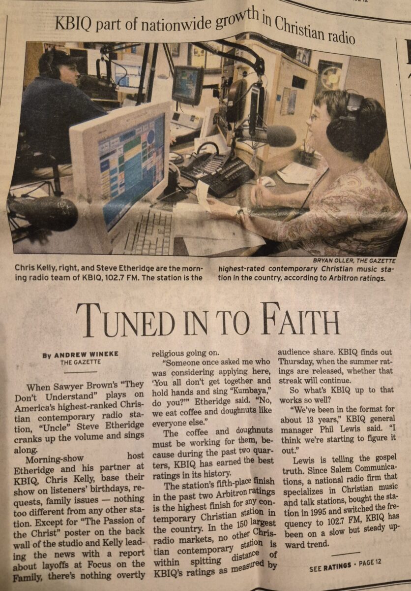 KBIQ Gazette article part 1