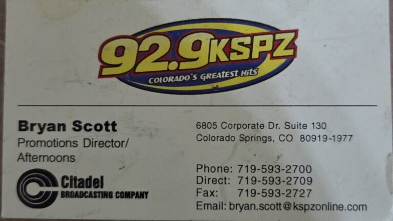 Just a business card when I worked there
